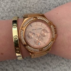Michael Kors Rose Gold Watch with Crystals